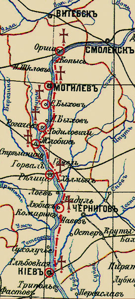 2.Карта-схема пути следования мощей прп. Евфр. от Киева до Орши